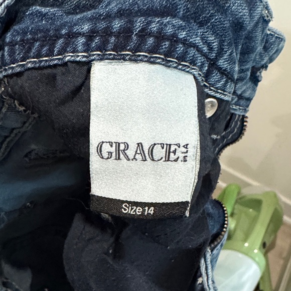 Grace Women's Dark Blue Flare Jeans - Picture 8 of 9